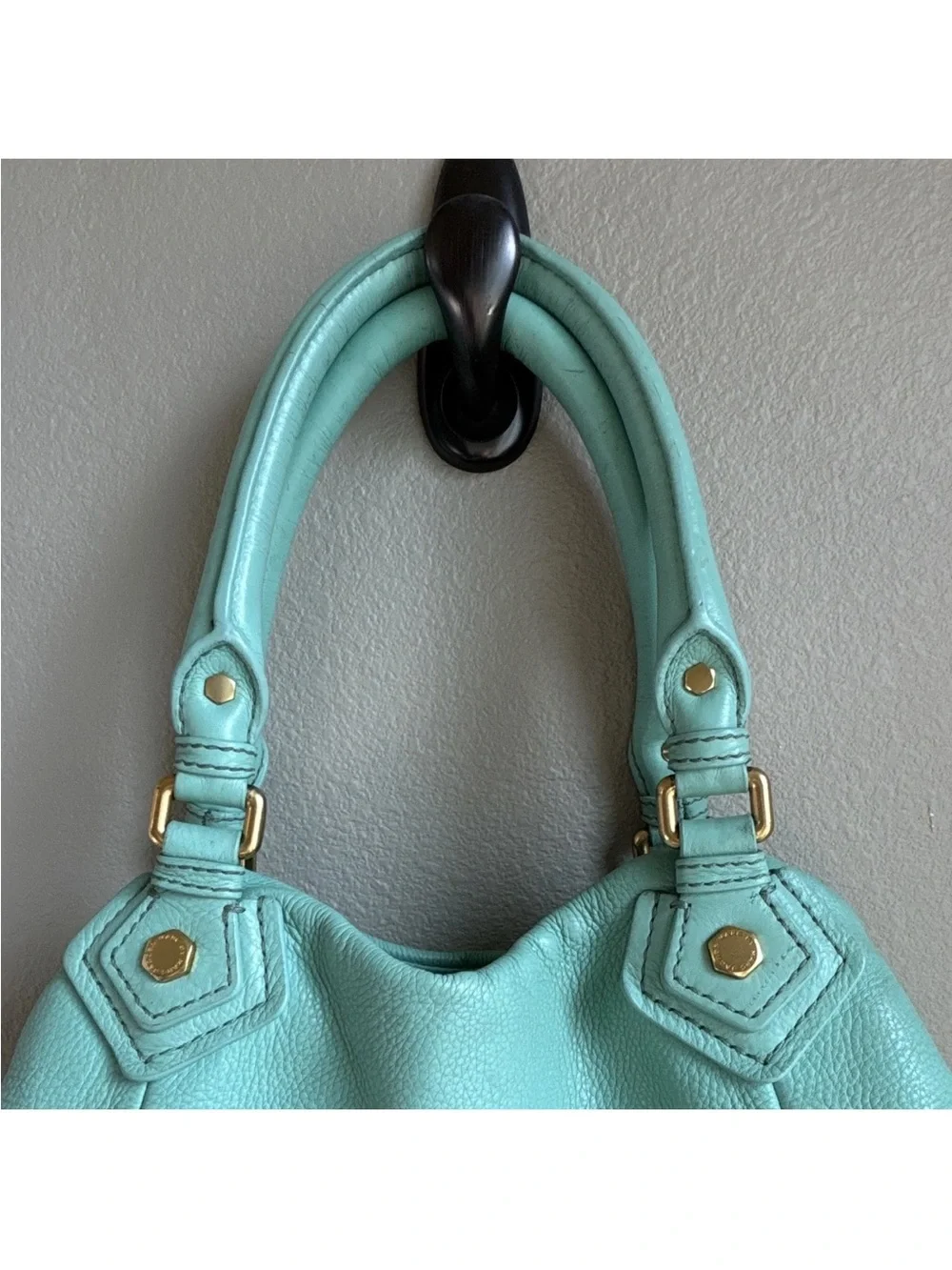 Marc by Marc Jacobs Standard Supply Turquoise Leather Hobo Bag Aqua Gold